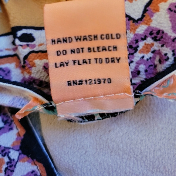 Free Flying Tomato Yellow Floral Faux Wrap Kimono Sleeve Cropped Top, Boho EUC S - Picture 11 of 11